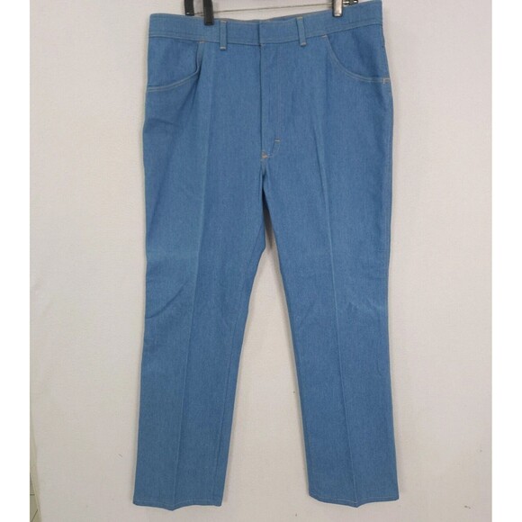 Vintage Wrangler Jeans Pants Mens 40x32 Flared Wide Leg Denim Blue Stretch USA - Picture 1 of 16